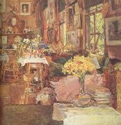 Childe Hassam The Room of Flowers (nn03) oil painting